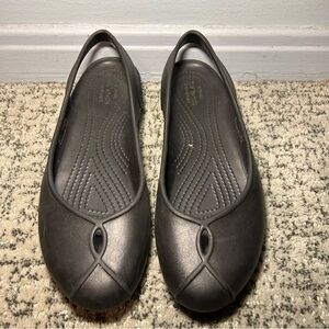 Crocs Iconic Comfort Kadee Black Ballet Flats Size 8